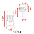 CD43 5W Waterproof LED Landscape Narrow Beam Directional Outdoor 12V Low Voltage Aluminum Spotlight