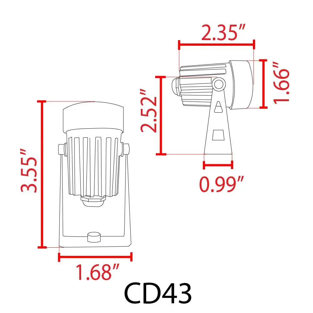 CD43 5W Waterproof LED Landscape Narrow Beam Directional Outdoor 12V Low Voltage Aluminum Spotlight, photo 16 of 16