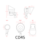 CD45 Black 3000K Warm White Integrated LED 12V Low Voltage Directional Up Light Outdoor Aluminum Spotlight