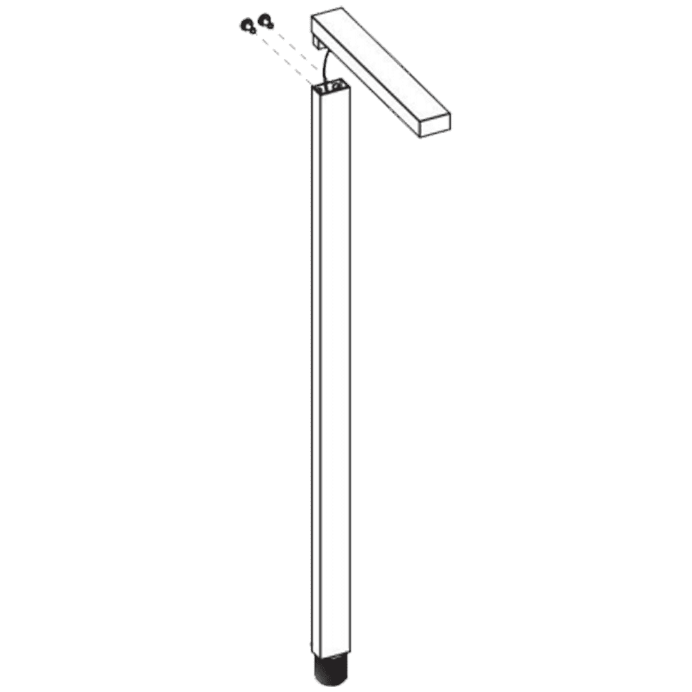 CDPA57 12V Low Voltage Aluminum LED Rectangular Bollard Aluminum Path Light, dimensions drawing
