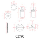 CD90 3000K Warm White Integrated LED AC12V Low Voltage Philips Bulb Aluminum Cylinder Pendant Light Hanging Spotlight
