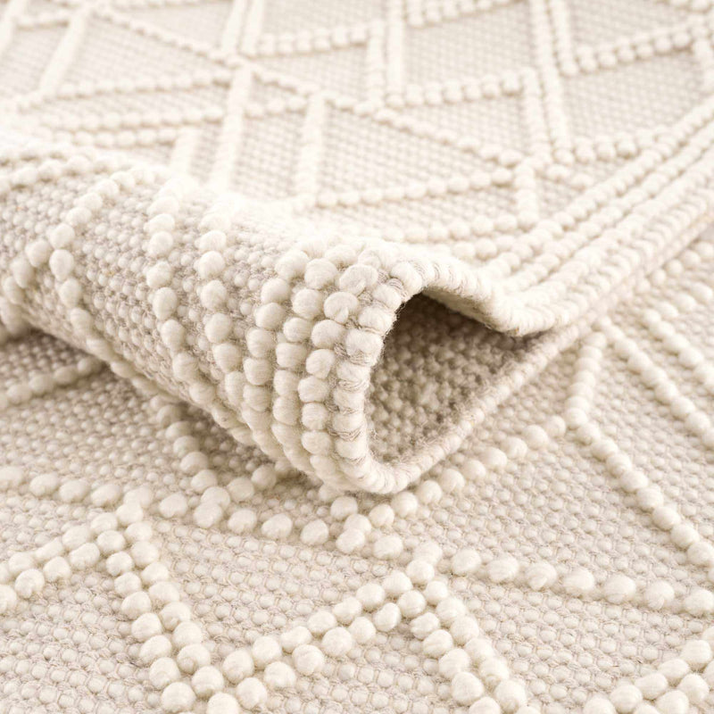 Ramsbury Beige Trellis Wool Rug