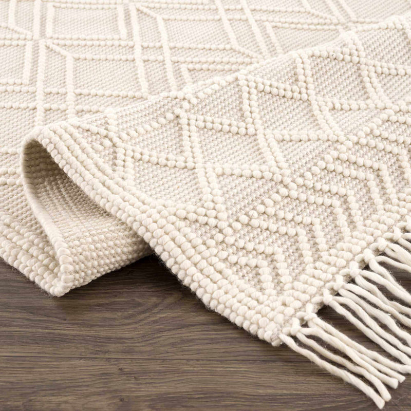 Ramsbury Beige Trellis Wool Rug