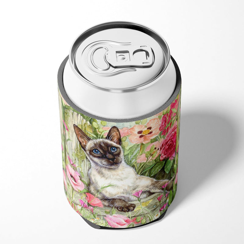 Siamese cat in the Roses Can or Bottle Hugger CDCO0033CC