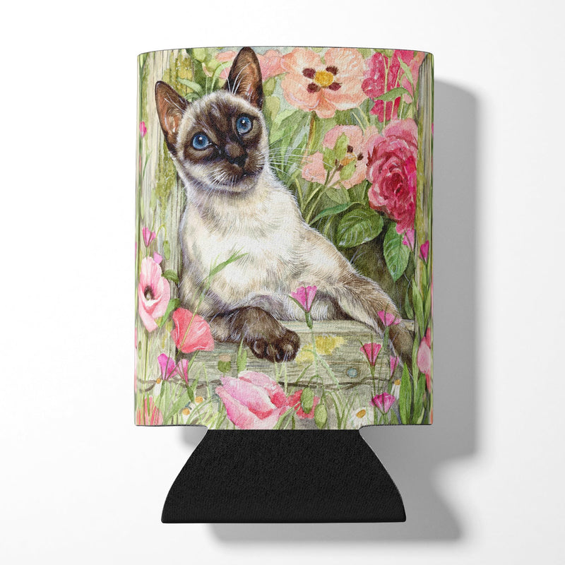 Siamese cat in the Roses Can or Bottle Hugger CDCO0033CC