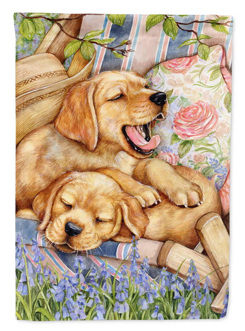 Yellow Labrador Deck Pups Flag Canvas House Size CDCO0194CHF