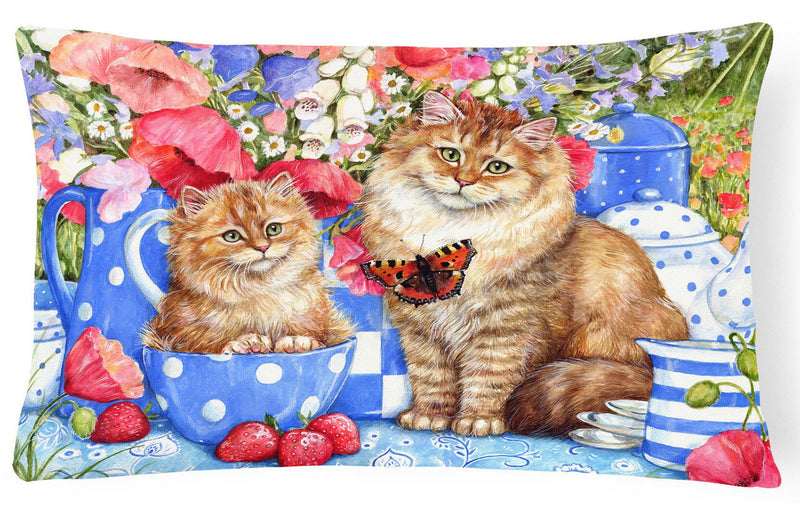 Blue Cats Fabric Decorative Pillow CDCO0200PW1216