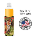 Fox Cub by Debbie Cook Slim Can Hugger , Insulated Foam Hugger for 12 oz Slim Cans, Beer Bottles & Water Bottles, Printed in USA