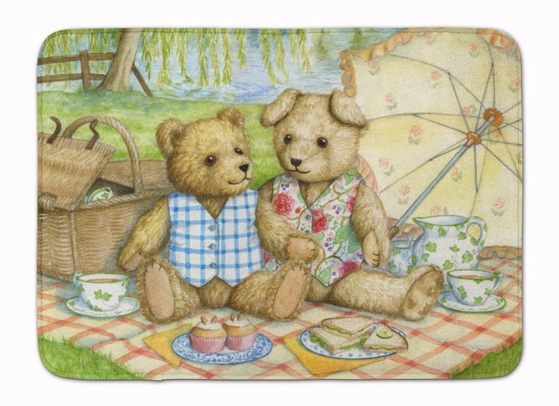 Summertime Teddy Bears Picnic Machine Washable Memory Foam Mat CDCO0308RUG