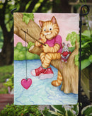 Valentine Cat Fishing For Love Garden Flag – Decorative Outdoor Yard Flag CDCO0320GF