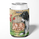 Patch the Border Collie and Piglet Friends Can or Bottle Hugger Cooler Sleeve for Standard 12 oz Cans, Insulated Foam Beer & Soda Can Hugger Reusable