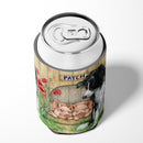 Patch the Border Collie and Piglet Friends Can or Bottle Hugger Cooler Sleeve for Standard 12 oz Cans, Insulated Foam Beer & Soda Can Hugger Reusable
