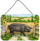 Black Pig with Sunflowers Wall or Door Hanging Prints