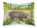 Black Pig with Sunflowers Fabric Standard Pillowcase – Artistic Decorative Front, White Back CDCO0373PILLOWCASE