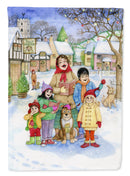Christmas Carol Singers House Flag 28x40 Porch Sleeve Pole Decorative Outside Yard Banner Artwork Wall Hanging, Polyester