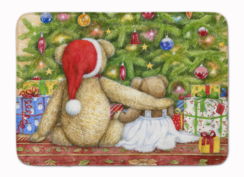 Christmas Teddy Bears with Tree Machine Washable Memory Foam Mat CDCO0415RUG