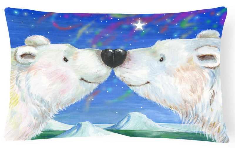 Polar Bears Polar Kiss by Debbie Cook Fabric Decorative Pillow CDCO0487PW1216