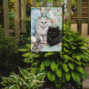 A Black Cat and A White Cat Garden Flag – Decorative Outdoor Yard Flag CDCO0510GF
