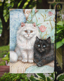A Black Cat and A White Cat Garden Flag – Decorative Outdoor Yard Flag CDCO0510GF