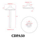 CDPA50 3W 12V Smooth Hat 3000K Warm White Integrated LED 12V Low Voltage Aluminum Path Light