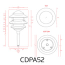 CDPA52 3W 12V AC/DC 3000K Warm White Integrated LED Aluminum Low Voltage Landscape Lighting 3 Tier Pagoda Path Light by Kings Outdoor Lighting