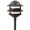 CDPA72 Black/Brown 12V AC/DC Low Voltage Landscape Lighting 3 Tier Pagoda Aluminum Path Light