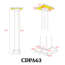 CDPA63 12W Bollard Aluminum Pathway Lighting LED Square Top Modern 12V Low Voltage