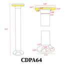CDPA64 12W Bollard Aluminum Pathway Lighting LED Circle Top Modern 12V Low Voltage