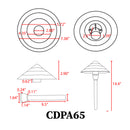 CDPA65 3W 12V Beaded Swivel Hat 3000K Warm White Integrated LED 12V Low Voltage Aluminum Path Light