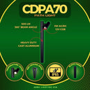 CDPA70 3W 3000K Warm White Integrated LED Adjustable Directional Aluminum Bollard Path Light 12V Low Voltage Outdoor Landscape Lighting