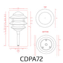 CDPA72 Black/Brown 12V AC/DC Low Voltage Landscape Lighting 3 Tier Pagoda Aluminum Path Light