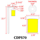 CDPS70 3W 3000K Warm White Integrated LED Stainless Steel and Marble Path Light 12V Low Voltage Outdoor Landscape Lighting