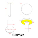 CDPS72 7W Stainless Steel Bollard Pathway Lighting LED Circle Top Modern 12V Low Voltage