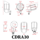 CDRA30 30W 12V Low Voltage Smart Bluetooth RGBW Narrow Beam Directional Outdoor Landscape Aluminum Spotlight
