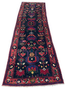 Hand-Knotted Persian Hamadan Runner - 3'6" x 10' | Tribal Wool Rug