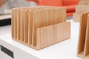 Bamboo 7-Slot Vertical Desktop Organizer | High-Capacity File Sorter & Multi-Device Charging Dock by MobilevisionUS