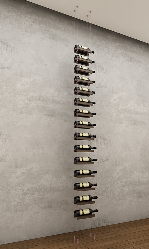 15 bottles ceiling mounted cable wine rack (starter/standalone column)