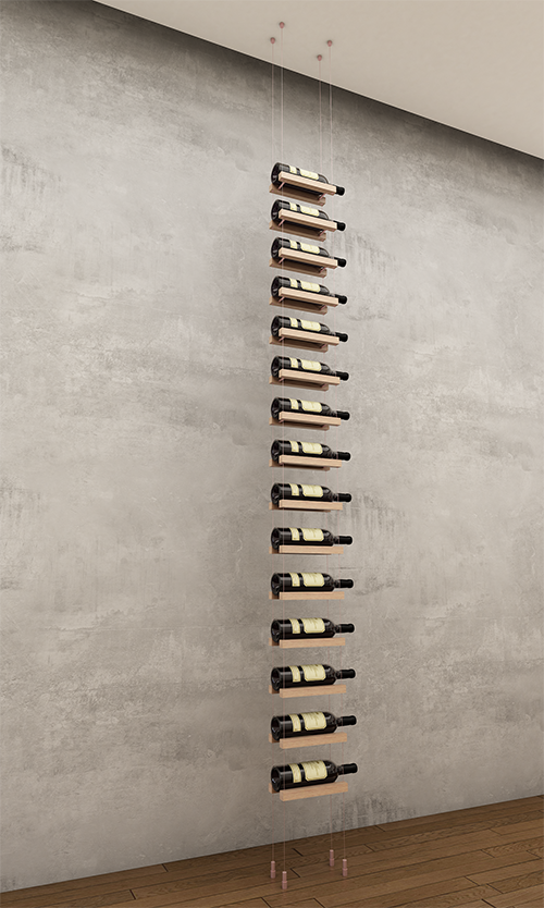 15 bottles ceiling mounted cable wine rack (starter/standalone column)
