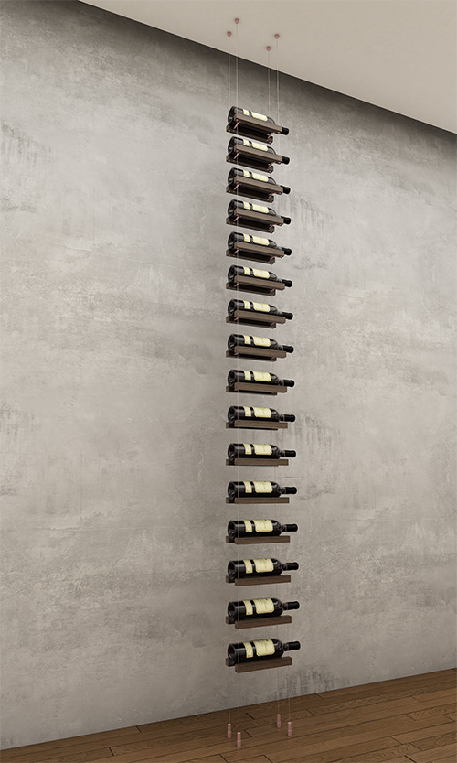 16 bottles ceiling mounted cable wine rack (starter/standalone column)