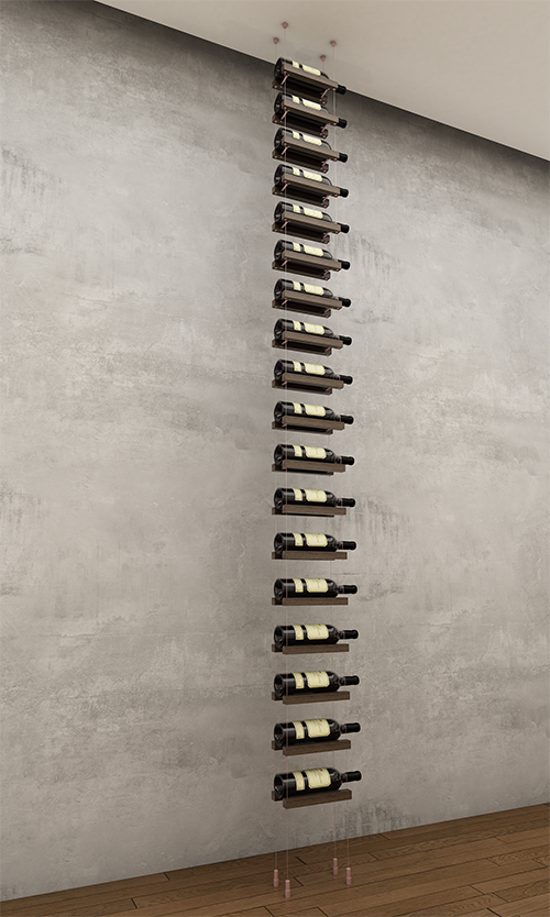 18 bottles ceiling mounted cable wine rack (starter/standalone column)