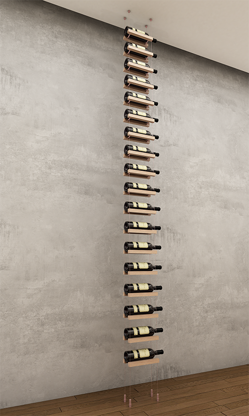 18 bottles ceiling mounted cable wine rack (starter/standalone column)