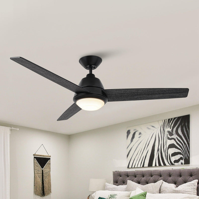 52" 4 Speed Wall Control Ceiling Fan with LED Lighting