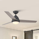 52" 4 Speed Wall Control Ceiling Fan with LED Lighting