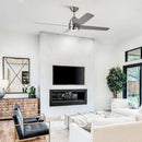 54" 4 Blades Industrial Wall Control Ceiling Fan with LED Lighting