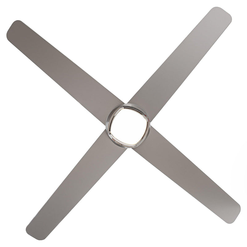 54" 4 Blades Industrial Wall Control Ceiling Fan with LED Lighting