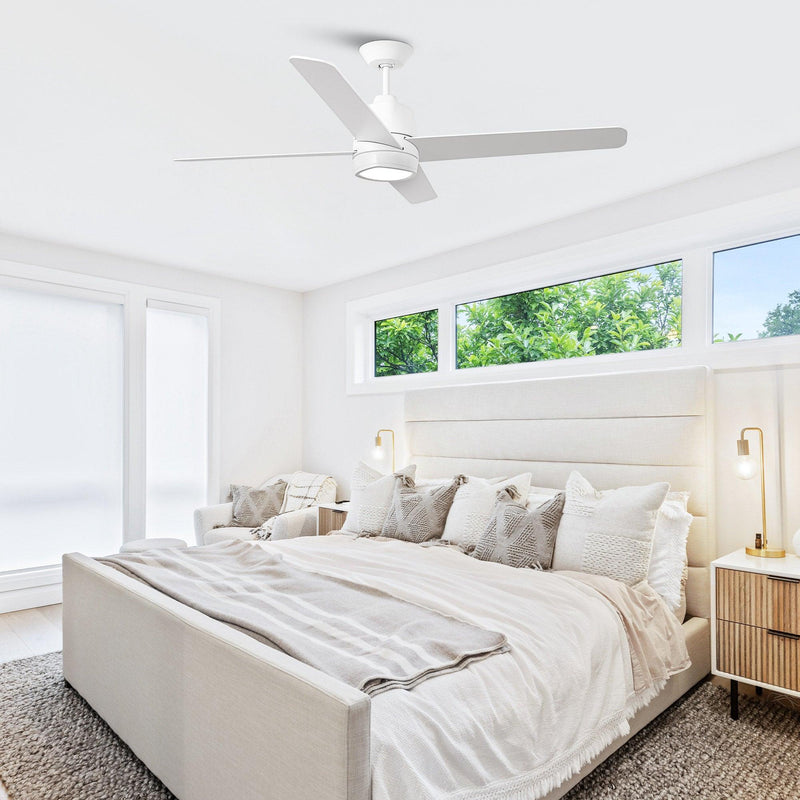 54" 4 Blades Industrial Wall Control Ceiling Fan with LED Lighting