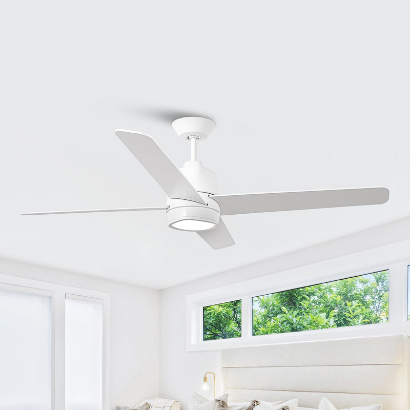 54" 4 Blades Industrial Wall Control Ceiling Fan with LED Lighting
