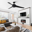 60" Wall Control 3 Blades Black Ceiling Fan with LED Lighting