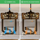 Caged Ceiling Fans with 6 LED Lights