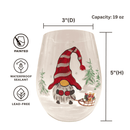 Painted Christmas Gnome Stemless Wine Glasses